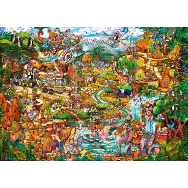 Egzotyczne safari, Berman, 2000el. (Puzzle+plakat) - Sklep Art Puzzle